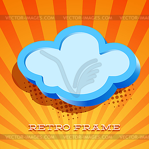Retro card with cloud sign - vector clip art