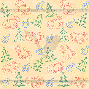 Christmas themed seamless pattern - vector clipart