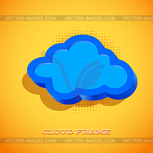 Retro card with cloud sign - vector image