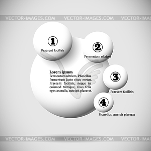 Infographics with group of flying balls - vector clip art