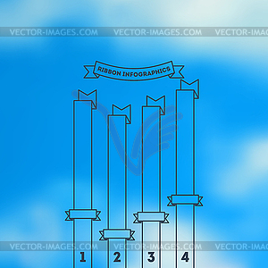 Numbered business infographic with blurry background - vector clip art