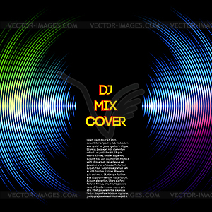 Music cover with waveform as vinyl grooves - vector clip art