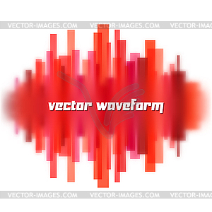 Blurred waveform made of lines - vector clip art