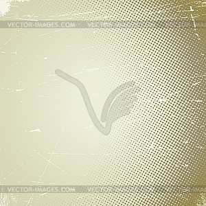 Old scratched card with halftone gradient - vector clipart