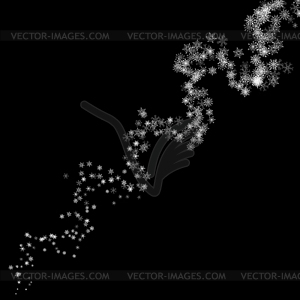 Снежинки метель в темноте - векторизованное изображение