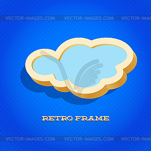 Retro card with cloud sign - vector clipart / vector image