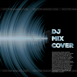 Music cover with waveform as vinyl grooves - vector clipart