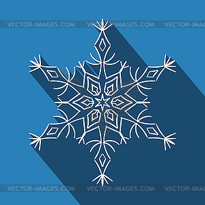 Длинные тени значок филигрань снежинка - клипарт в векторе / векторное изображение