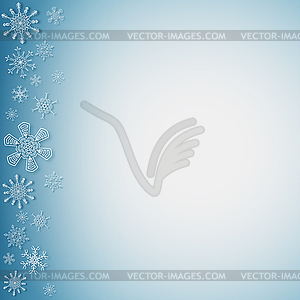 Snowflakes on left side - vector clip art