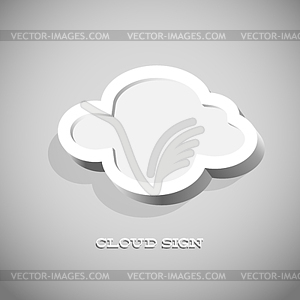 Retro card with cloud sign - vector clip art