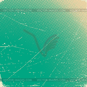 Old scratched card with halftone gradient - vector image