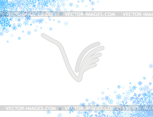 Corners with small snowflakes - vector clipart