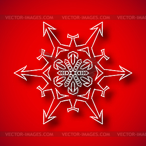 Snowflake with shadow - vector clip art