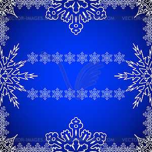 Christmas frame with snowflakes on edges - vector clipart