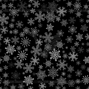 Black seamless Christmas pattern with different - vector clip art