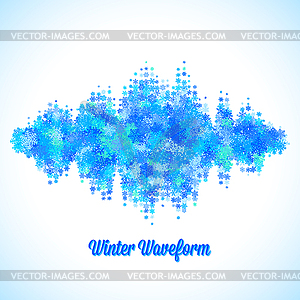 Christmas music waveform made of different scattere - vector clip art