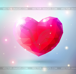 Shiny heart gem symbol - royalty-free vector clipart