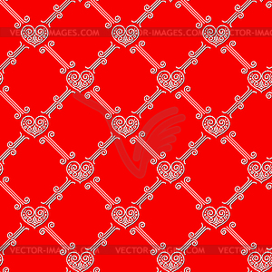 Ornamental seamless pattern with hearts - vector EPS clipart