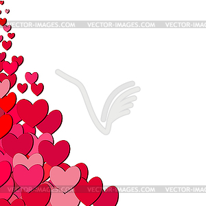 Valentines Day card with scattered hearts - stock vector clipart