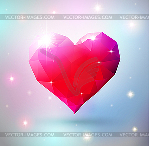 Shiny heart gem symbol - vector clipart