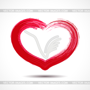 Valentines Day card with painted heart - vector image