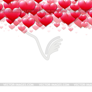 Valentines Day card with scattered purple hearts - vector clipart / vector image