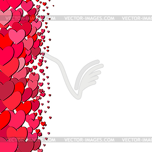 Valentines Day card with scattered hearts - vector clip art