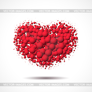 Valentine`s Day card with heart made of scattered - vector clip art