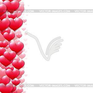 Valentines Day card with scattered purple hearts - vector clipart