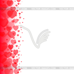 Valentines Day background with scattered blurred - vector image