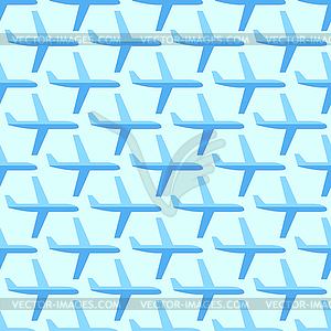 Seamless pattern with flat styled planes - vector image