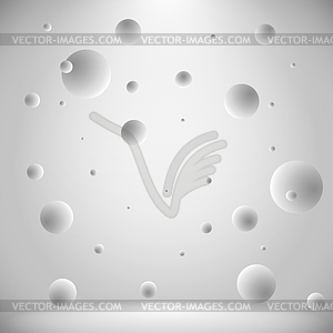 Abstract conceptual room with flying lightened balls - vector clip art