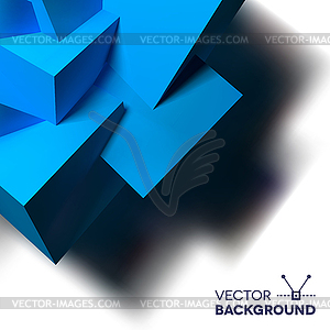 Abstract background with overlapping blue cubes - vector image