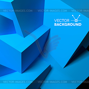 Abstract background with overlapping blue cubes - vector clipart