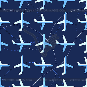 Бесшовные с плоскими стиле самолетов - иллюстрация в векторе