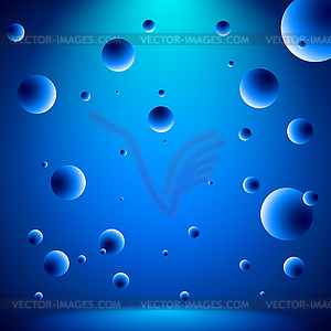 Abstract conceptual room with flying lightened balls - vector image