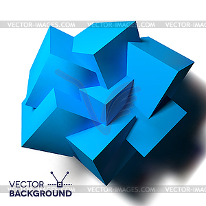 Abstract background with overlapping blue cubes - vector image