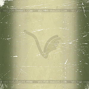 Old scratched card with halftone gradient - vector image