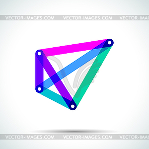 Abstract pyramid logo with intersecting - vector EPS clipart