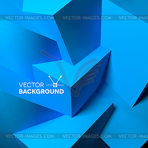 Abstract background with overlapping blue cubes - vector EPS clipart