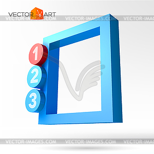 Инфографики 3D рамка с пронумерованными вариантами - векторная иллюстрация