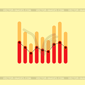 Infographics with red and yellow overlapping bars - vector image