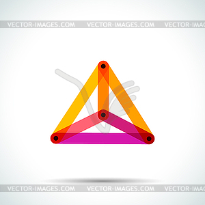 Abstract pyramid logo with intersecting - vector image