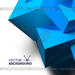 Abstract background with overlapping blue cubes - vector image