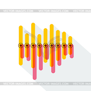 Infographics with yellow and red overlapping bars - vector clipart