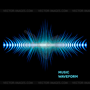 Blue sound waveform with sharp edges - royalty-free vector image