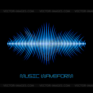 Blue sound waveform with sharp edges - vector clip art