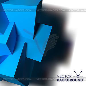 Abstract background with overlapping blue cubes - vector image