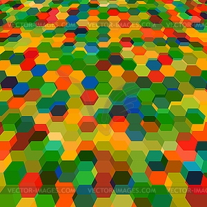 Abstract background with colorful hex polygons - vector clip art