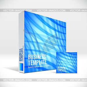 3D Identity box with abstract blue lines cover - vector image